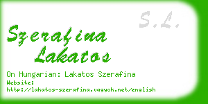 szerafina lakatos business card